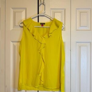 Vince‎ Camuto Yellow Ruffled Blouse
